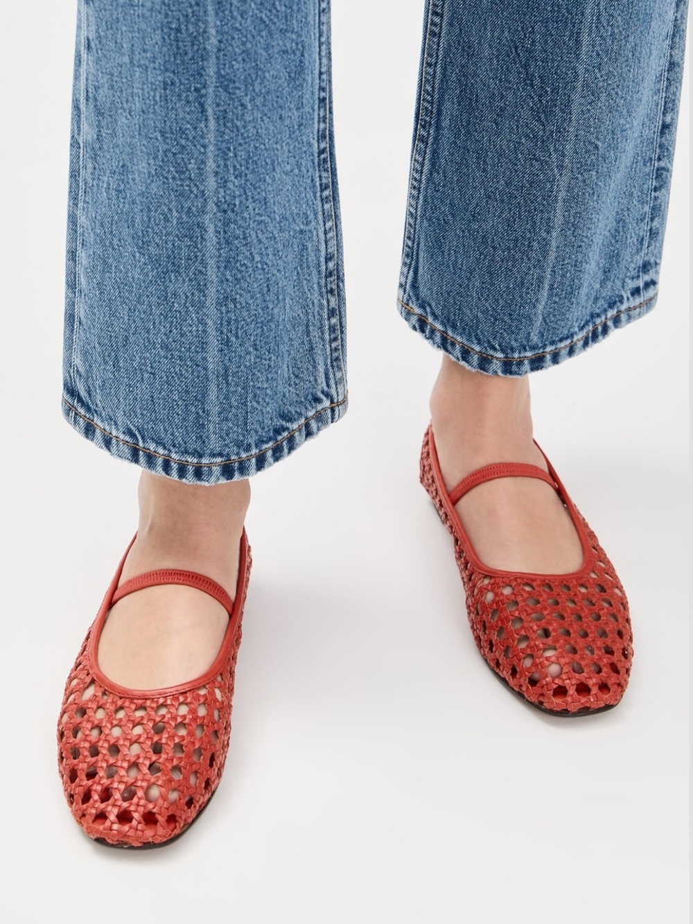 Madewell
The Greta Ballet Flat in Open-Weave Leather size 5 new $148